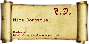 Nics Dorottya névjegykártya